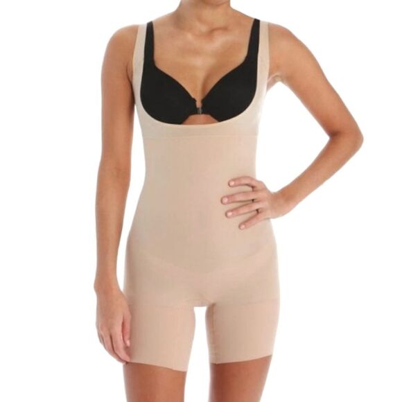 Spanx ASSETS Red Hot Label Open-Bust Mid Thigh Body Briefer Shapewear sz 1X - Picture 2 of 8